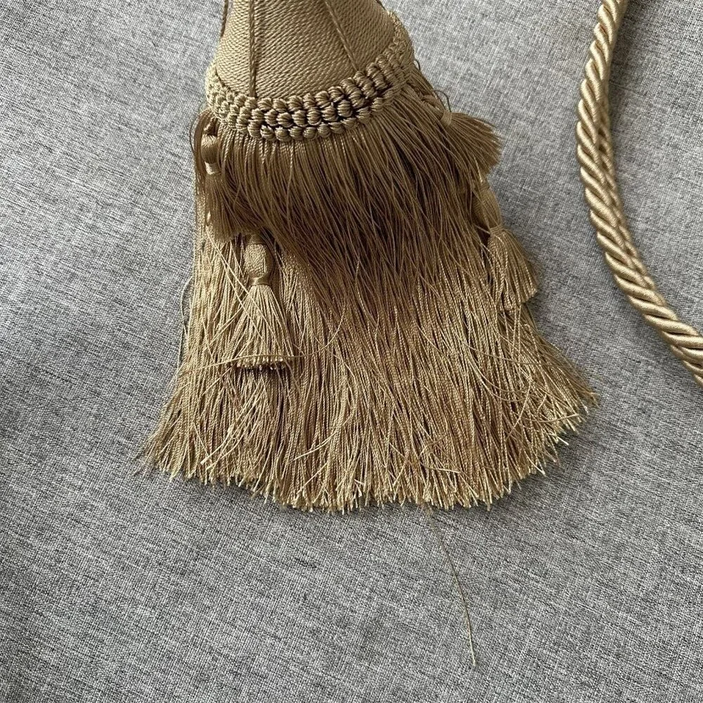 Set of 2 Curtain TiebackTASSEL Rope Cord Gold Thick